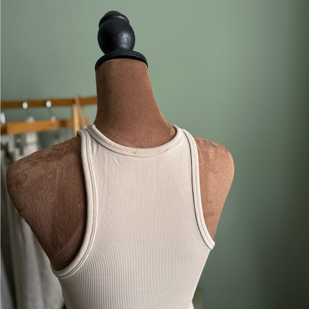 Zara Beige Ribbed Tank Top - Picture 7 of 7